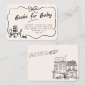 Hand getrokken Bonjour Bebe Franse boeken voor Bab Informatiekaartje (Voorkant / Achterkant)