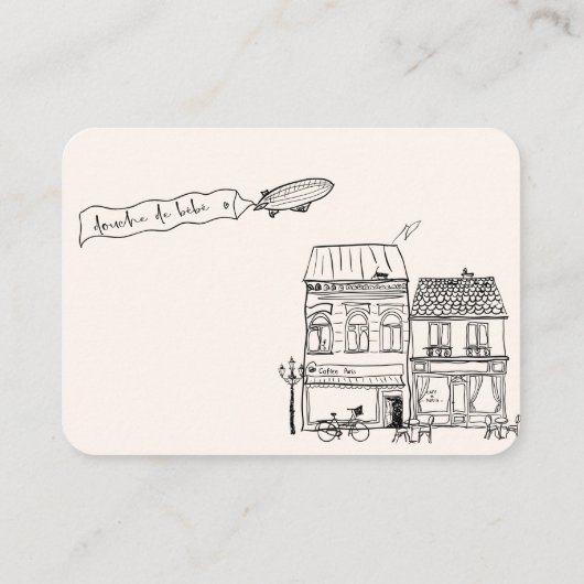 Hand getrokken Bonjour Bebe Franse boeken voor Bab Informatiekaartje (Achterkant)