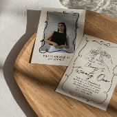 Hand getrokken boog 21e leuke foto verjaardagsfees kaart