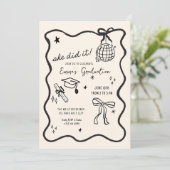 Hand getrokken boog Afstuderen Aankondiging (Staand voorkant)