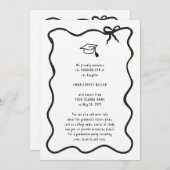 Hand getrokken boog Afstuderen Aankondiging (Voorkant / Achterkant)