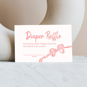 Hand getrokken boog Baby shower luier Raffle Kaart Visitekaartje