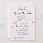 Hand getrokken boog blauw binden van de knoop Vrij Kaart (Voorkant)