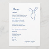 Hand getrokken boog blauw bruiloft menu (Voorkant)