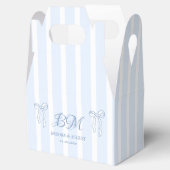 Hand getrokken boog blauw bruiloft monogram bedankdoosjes (Geopend)