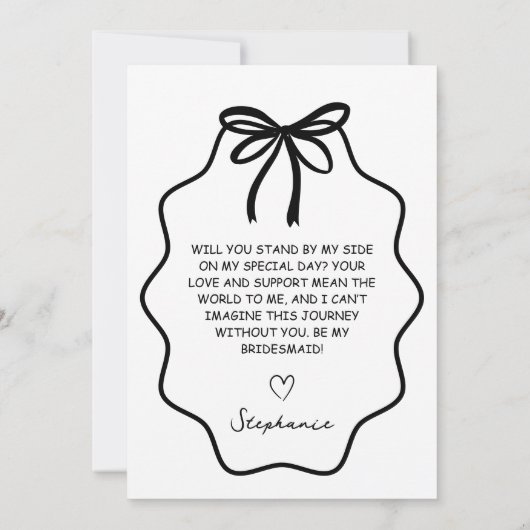 Hand Getrokken Boog Bloemen Bruidsmeisje Voorstel Kaart (Achterkant)