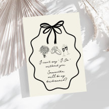 Hand Getrokken Boog Bloemen Bruidsmeisje Voorstel