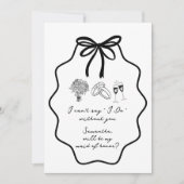 Hand Getrokken Boog Bloemen Maid van Eer Voorstel Kaart (Voorkant)