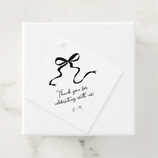 Hand getrokken boog bruiloft gunst Labels (In situ)