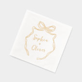 Hand getrokken boog chique moderne bruiloft folie servetten (Links)