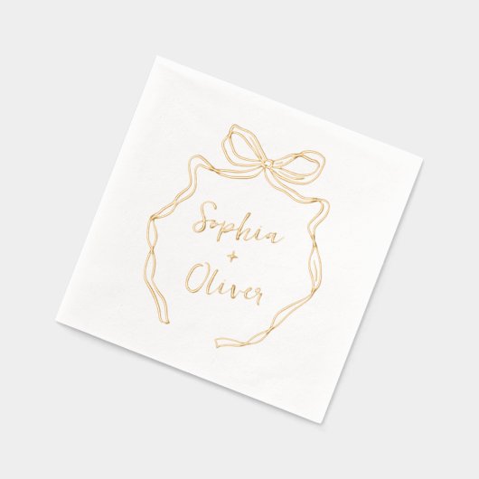 Hand getrokken boog chique moderne bruiloft folie servetten (Links)
