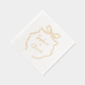 Hand getrokken boog chique moderne bruiloft folie servetten (Rechts)