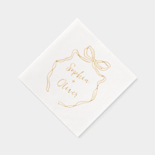 Hand getrokken boog chique moderne bruiloft folie servetten (Rechts)