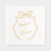 Hand getrokken boog chique moderne bruiloft folie servetten (Voorkant)