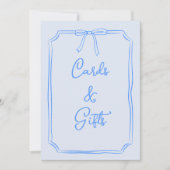 Hand getrokken boog coquette blauw Kaarten en gesc (Voorkant)