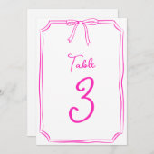 Hand getrokken boog coquette heet roze tafel numme (Voorkant / Achterkant)