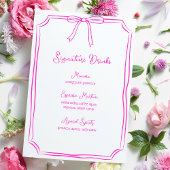 Hand getrokken boog coquette roze handtekening Dri Menu