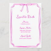 Hand getrokken boog coquette roze handtekening Dri Menu (Voorkant)