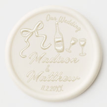 Hand getrokken boog Doodle Wine Wedding Logo Monog