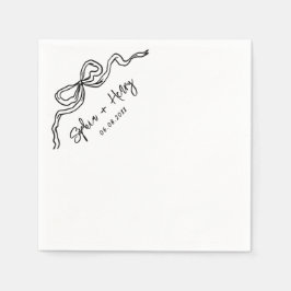 Hand getrokken boog eenvoudige cocktail bruiloft servet