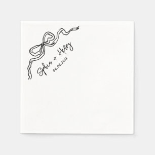 Hand getrokken boog eenvoudige cocktail bruiloft servet