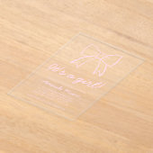 Hand getrokken boog Elegant Script Girl Baby showe Acryl Uitnodigingen (Laagn)