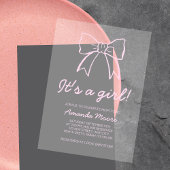 Hand getrokken boog Elegant Script Girl Baby showe Acryl Uitnodigingen