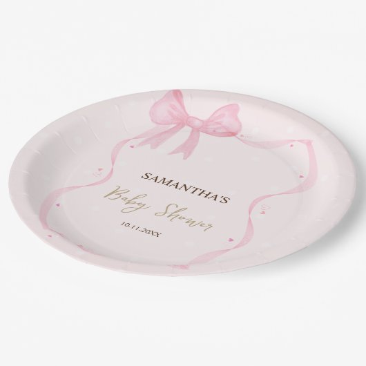 Hand getrokken boog Elegante Lijst Stippen Papieren Bordje (Gekanteld)