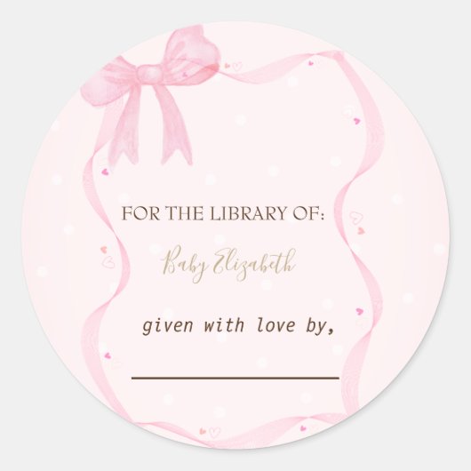 Hand getrokken boog Elegante Lijst Stippen Ronde Sticker (Voorkant)