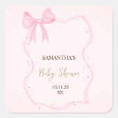 Hand getrokken boog Elegante Lijst Stippen Vierkante Sticker (Voorkant)