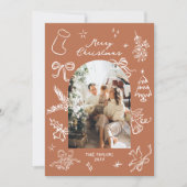Hand getrokken boog foto kerst Kaart (Voorkant)