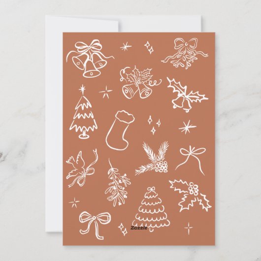 Hand getrokken boog foto kerst Kaart (Achterkant)