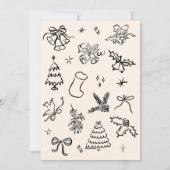 Hand getrokken boog foto kerst Kaart (Achterkant)