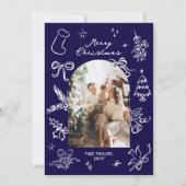 Hand getrokken boog foto kerst Kaart (Voorkant)