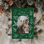 Hand getrokken boog foto kerst Kaart