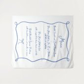 Hand getrokken boog Franse blauwe stof bruiloft me Wandkleed (Voorkant (horizontaal))