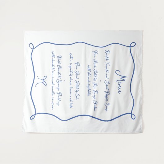 Hand getrokken boog Franse blauwe stof bruiloft me Wandkleed (Voorkant (horizontaal))