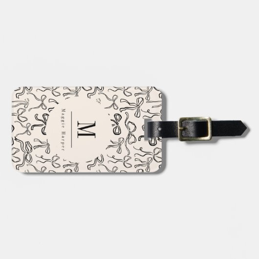 Hand getrokken boog gepersonaliseerd Bagagelabel (Voorkant horizontaal)