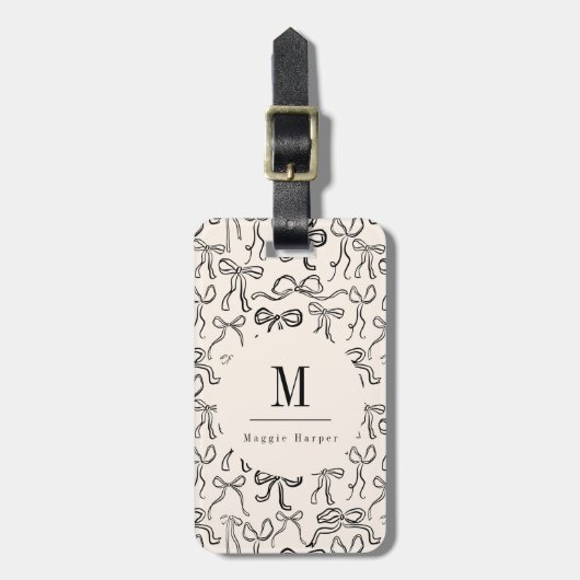 Hand getrokken boog gepersonaliseerd Bagagelabel (Voorkant verticaal)