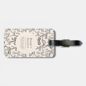 Hand getrokken boog gepersonaliseerd Bagagelabel (Achterkant horizontaal)