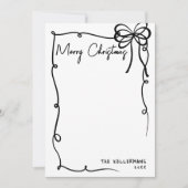 Hand getrokken boog grillige kerst feestdagenkaart (Voorkant)