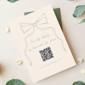 Hand getrokken boog groen bruiloft RSVP QR-code Informatiekaartje