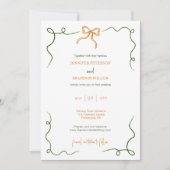 Hand getrokken boog kleurrijke eigenzinnige bruilo kaart (Voorkant)