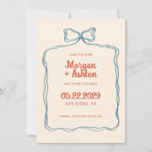 Hand getrokken boog Lijst bruiloft Save The Date (Voorkant)