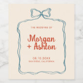 Hand getrokken boog Lijst bruiloft Wijn Etiket (Enkel label)