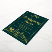 Hand getrokken boog Lijst Feest Thanksgiving Diner Folie Uitnodiging (Gedraaid)