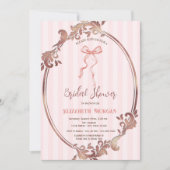 Hand getrokken boog, Lijst roze strepen Vrijgezell Kaart (Voorkant)