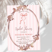 Hand getrokken boog, Lijst roze strepen Vrijgezell Kaart