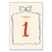 Hand getrokken boog Lijst Sinaasappel blauw retro  Kaart (Voorkant)