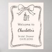 Hand getrokken boog lijst vrijgezellenfeest welkom poster (Voorkant)